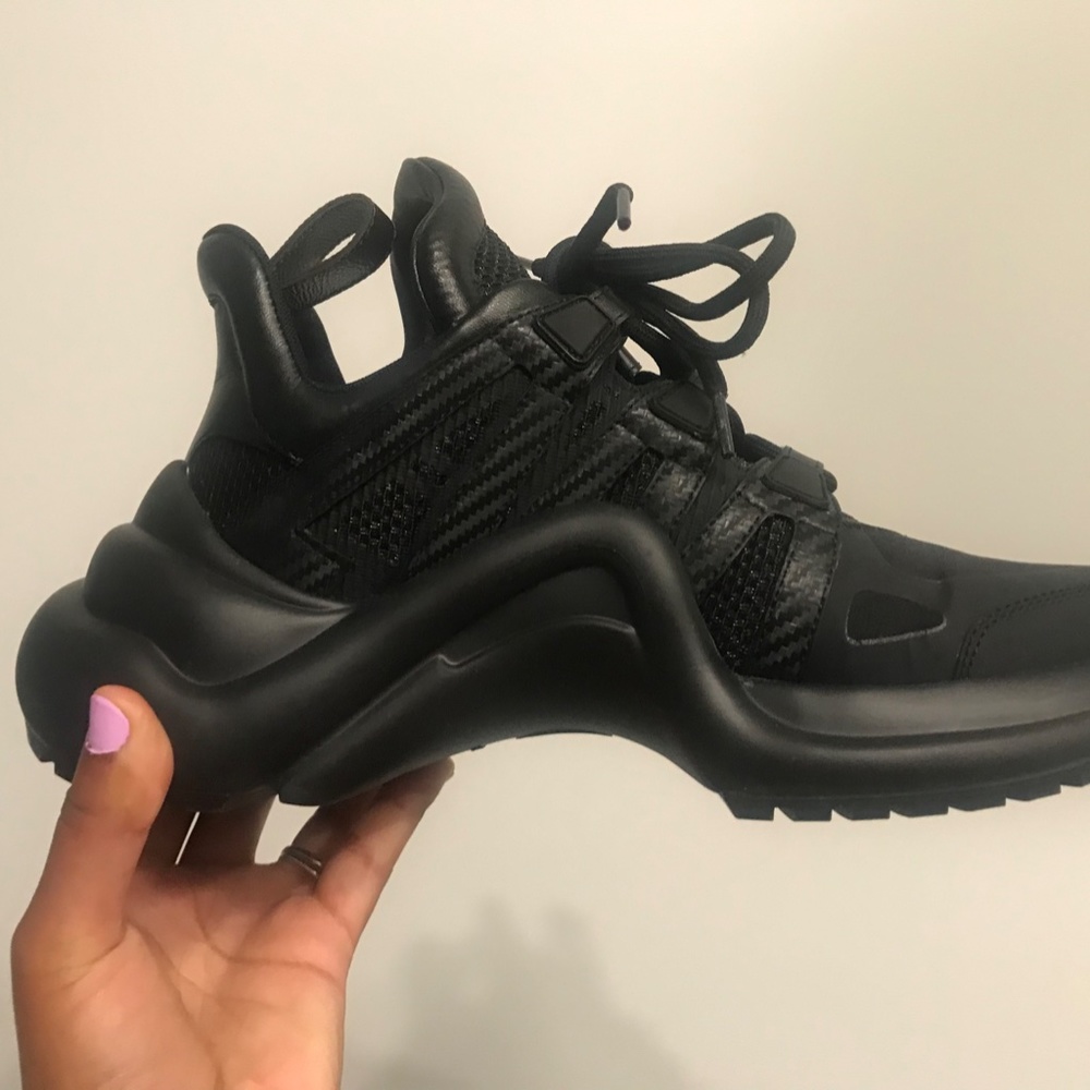 Louis Vuitton Women's BLK Tennis Shoes | LV Archlight Sneaker 2” heel Size 37 - Picture 7 of 16